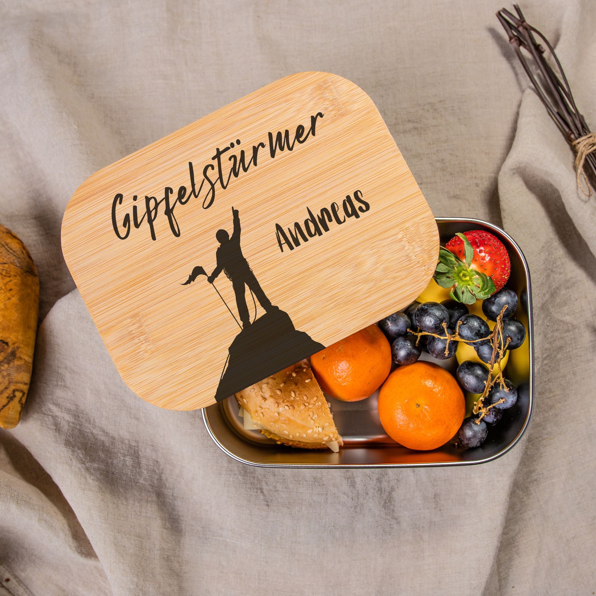 Personalisierte Lunchbox Gipfelstürmer Andreas
