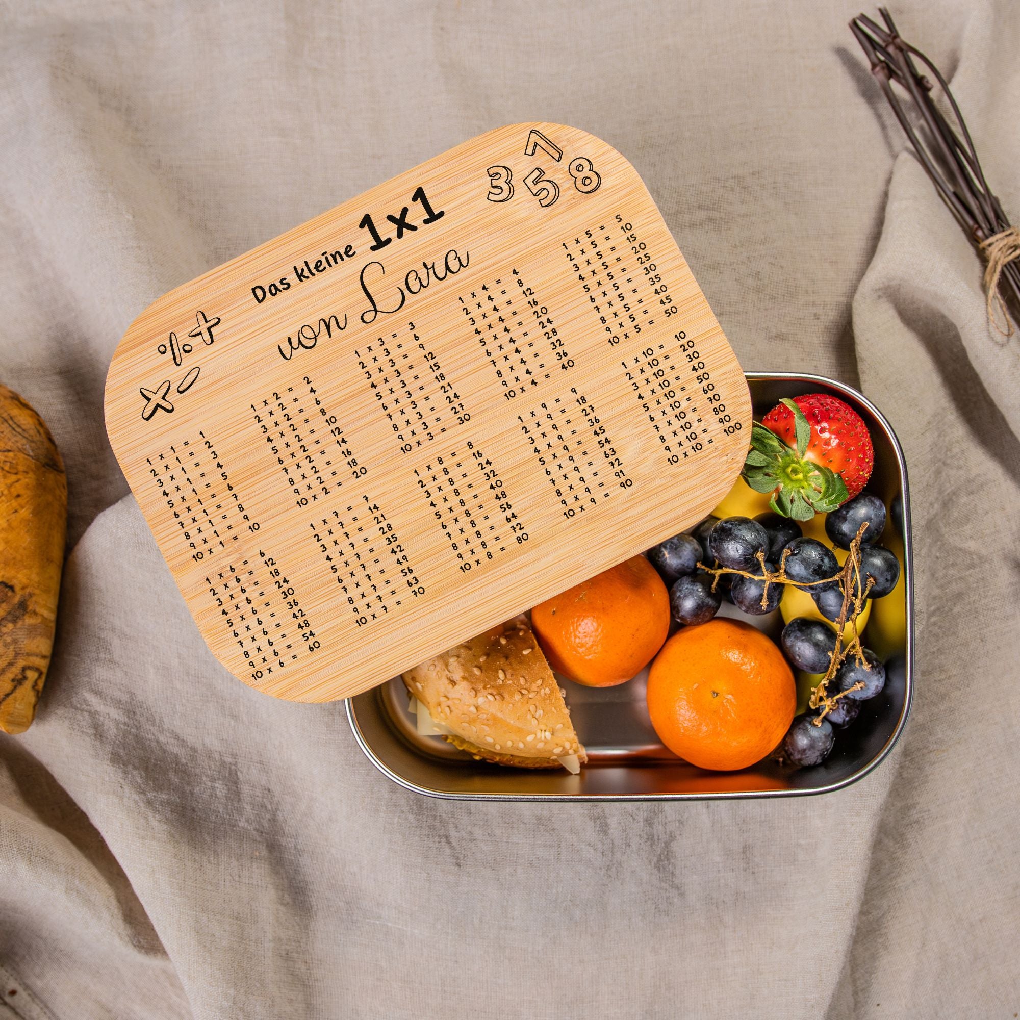 Personalisierbare Lunchbox mit kleinem 1x1