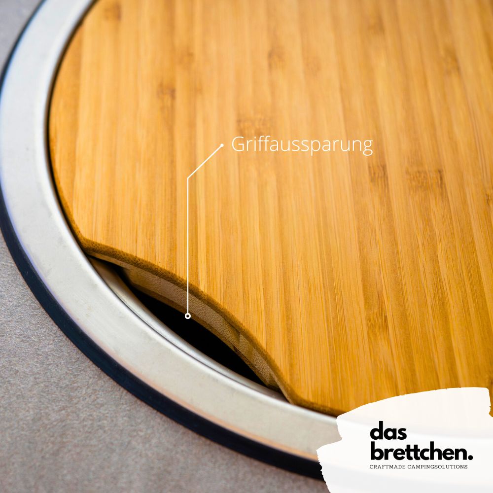 Spülabdeckung mit Schneidebrettfunktion für Wohnmobile (Dekor Bambus) / Das Brettchen