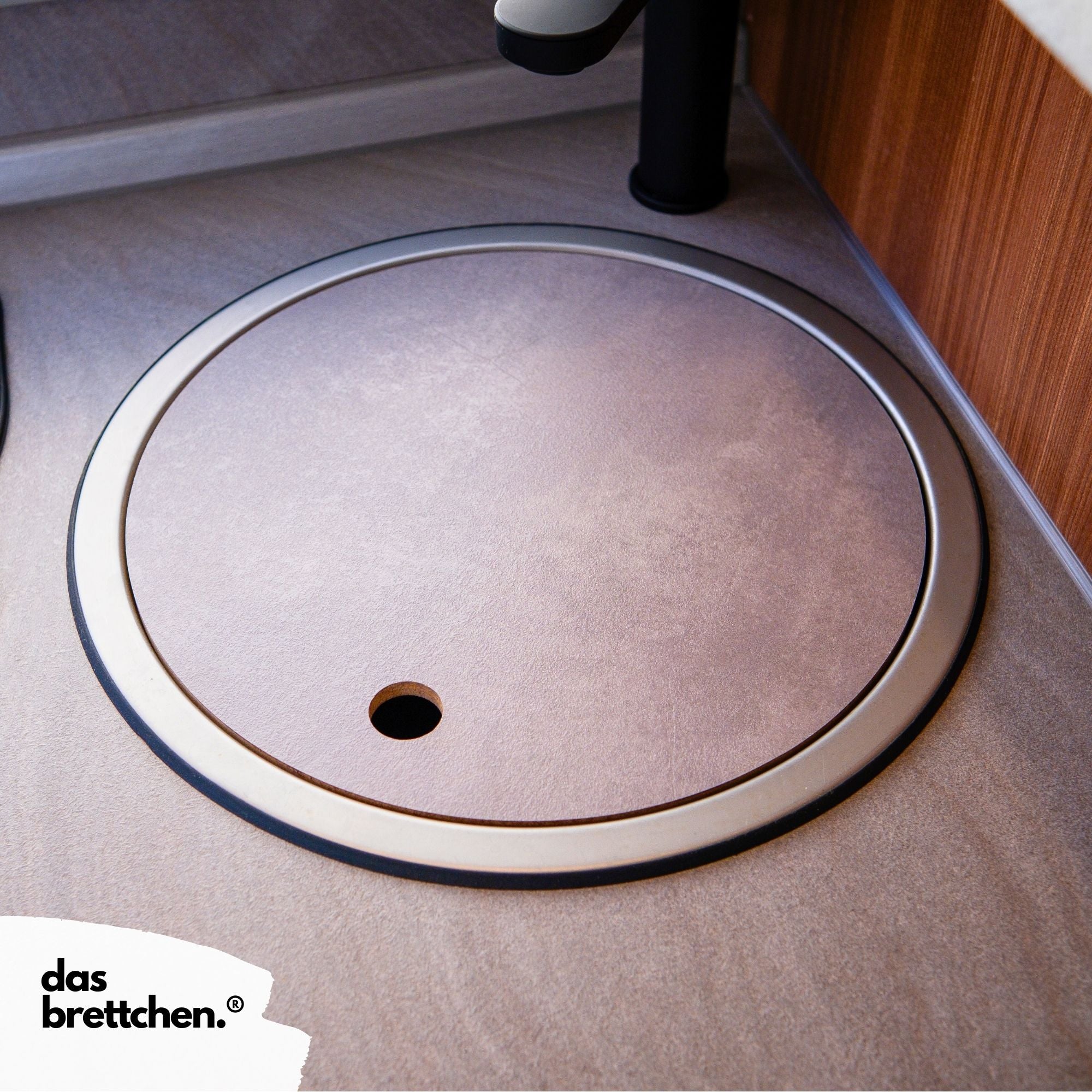 Spülabdeckung für Wohnmobile oder Wohnwagen in steingrau (Laminat) / das-brettchen.de