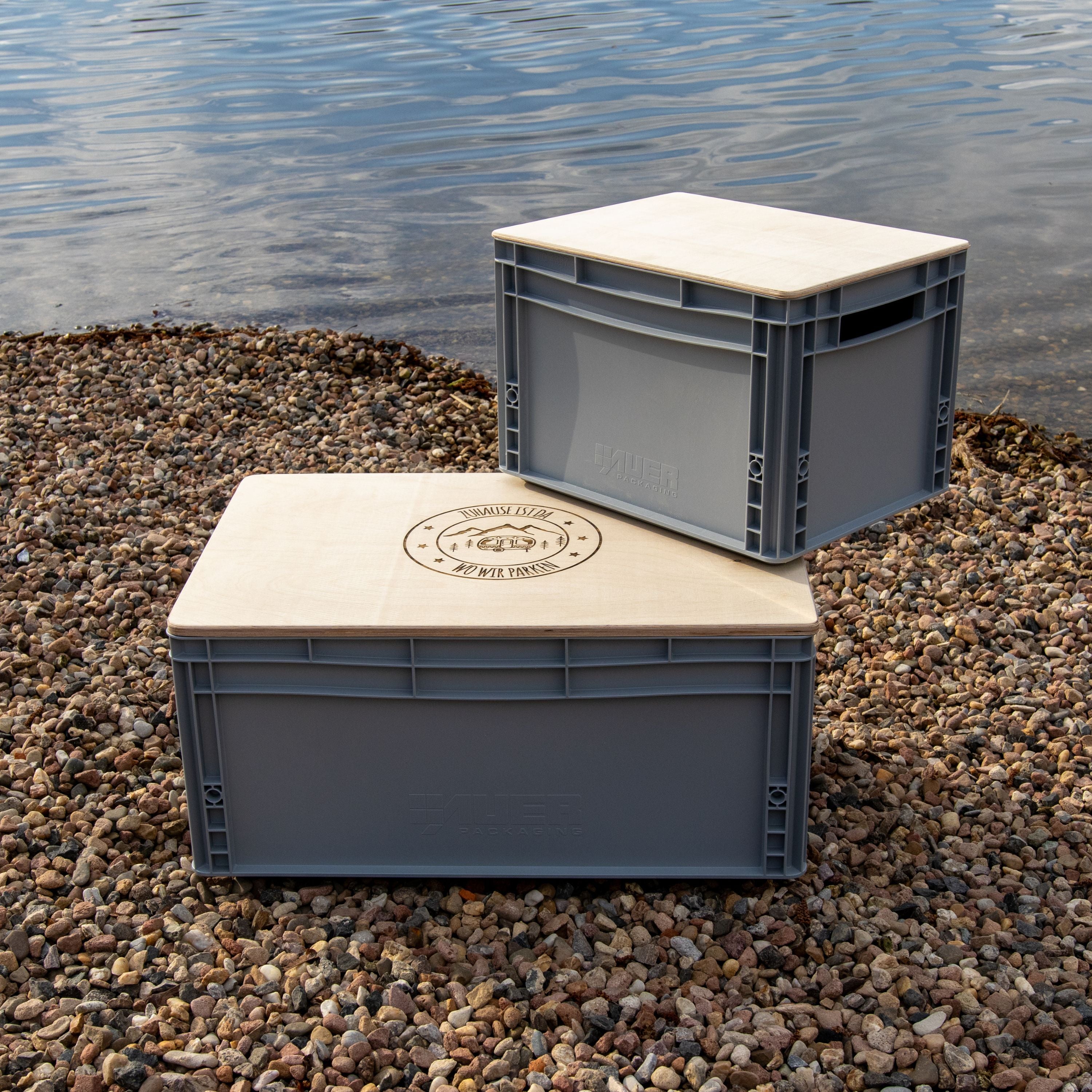 Abdeckung aus Holz mit Lasergravur für Eurobox, ideal für Camping und Outdoor-Einsätze - Bild 7