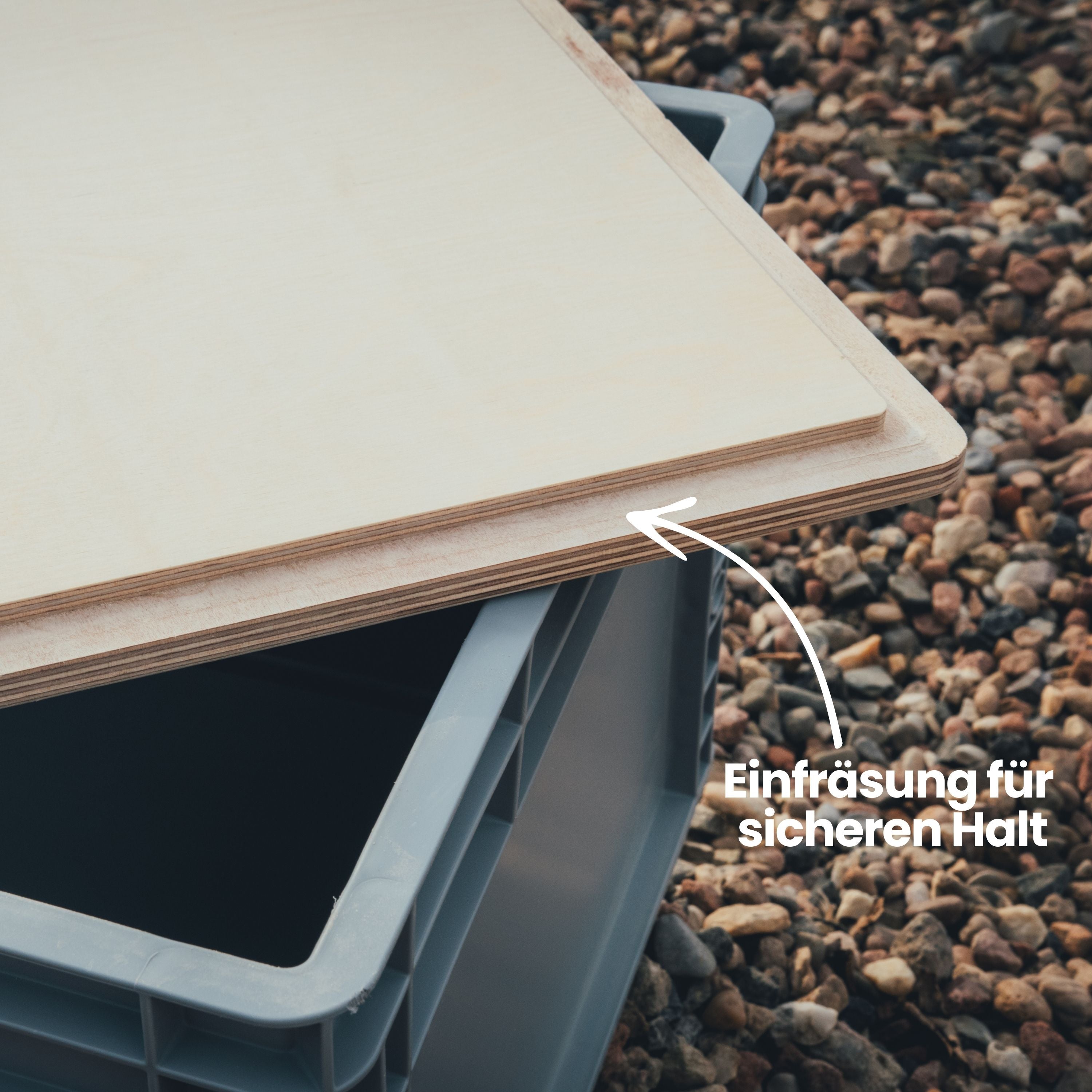 Abdeckung aus Holz mit Lasergravur für Eurobox, ideal für Camping und Outdoor-Einsätze - Bild 4