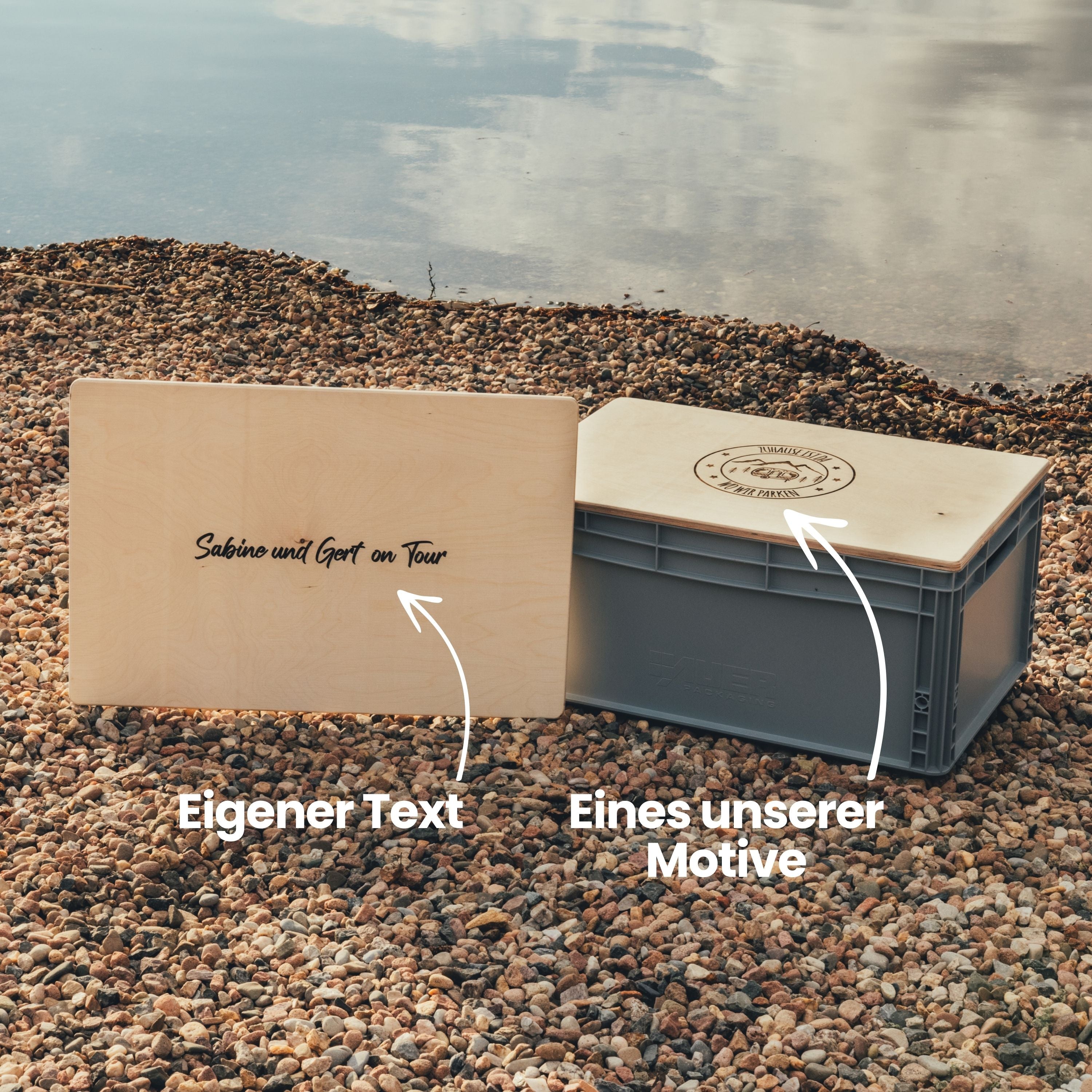 Abdeckung aus Holz mit Lasergravur für Eurobox, ideal für Camping und Outdoor-Einsätze - Bild 6