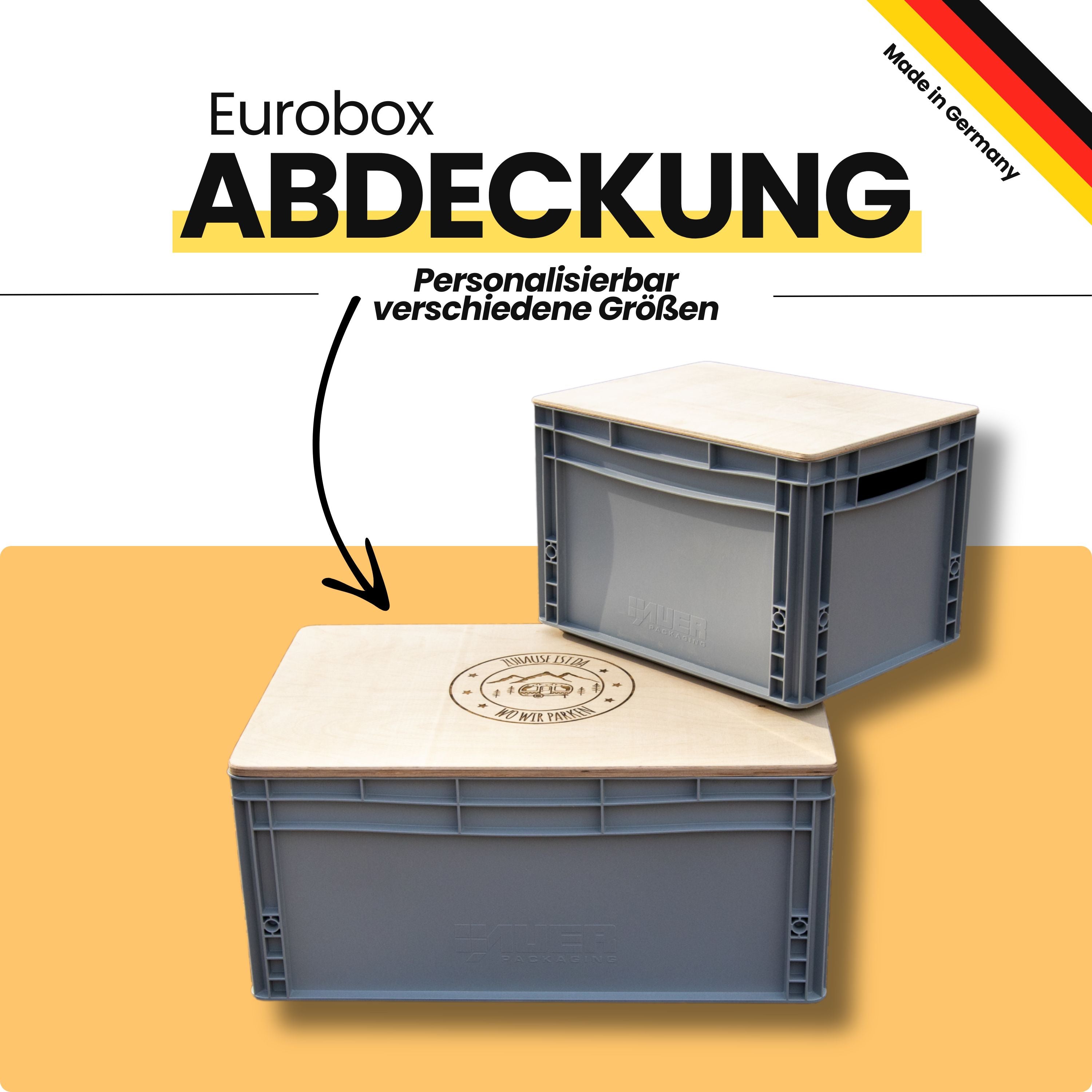 Abdeckung aus Holz mit Lasergravur für Eurobox, ideal für Camping und Outdoor-Einsätze - Bild 8