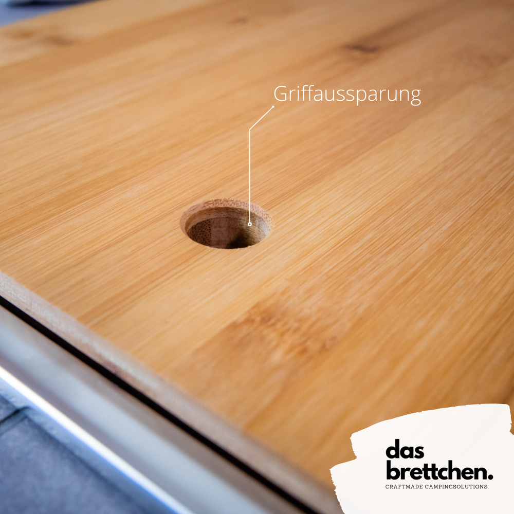 Spülabdeckung mit Schneidebrettfunktion für Wohnmobile (Dekor Bambus) / Das Brettchen