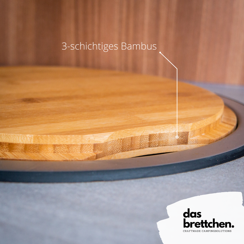 Spülabdeckung mit Schneidebrettfunktion für Wohnmobile (Dekor Bambus) / Das Brettchen