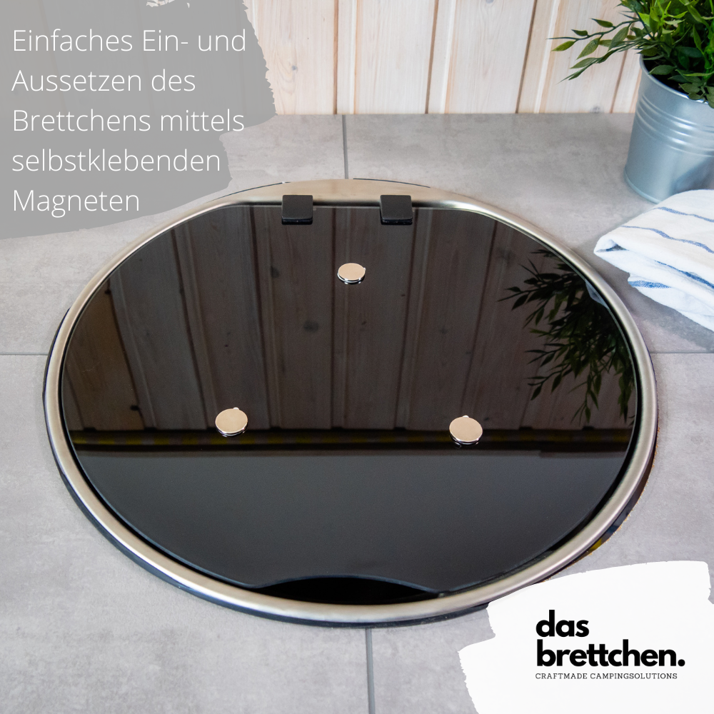 Spülabdeckung mit Schneidebrettfunktion und Magnetsystem (Dekor Bambus) / Das Brettchen
