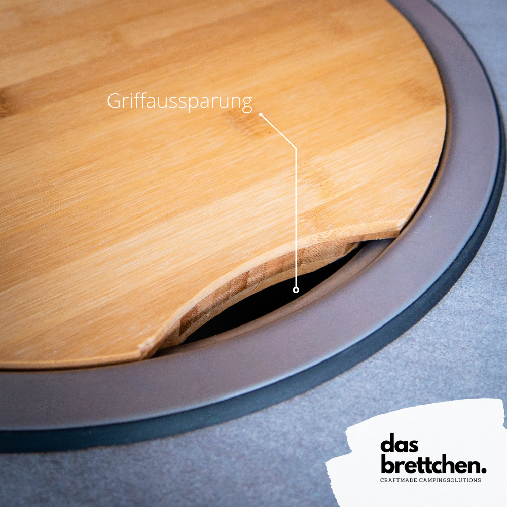 Spülabdeckung mit Schneidebrettfunktion für Wohnmobile (Dekor Bambus) / Das Brettchen
