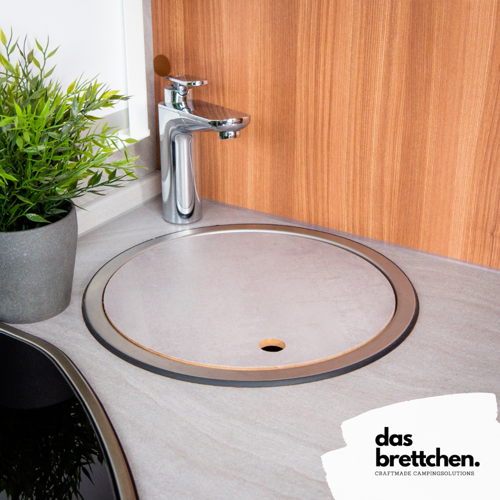 Spülabdeckung Wohnmobil in steingrau (Laminat) / Das Brettchen