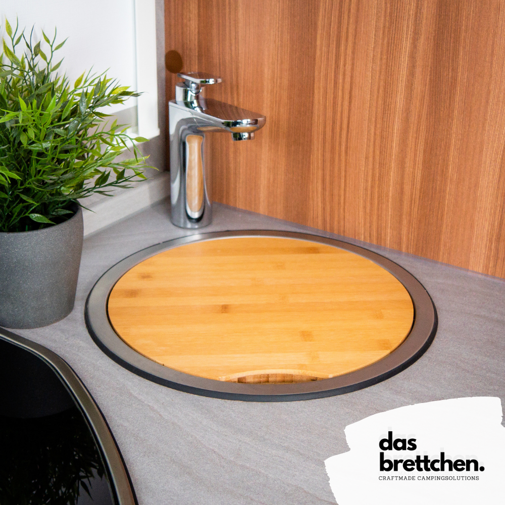 Spülabdeckung mit Schneidebrettfunktion für Wohnmobile (Dekor Bambus) / Das Brettchen