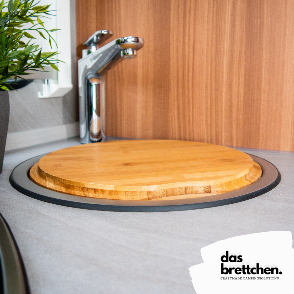 Spülabdeckung mit Schneidebrettfunktion für Wohnmobile (Dekor Bambus) / Das Brettchen
