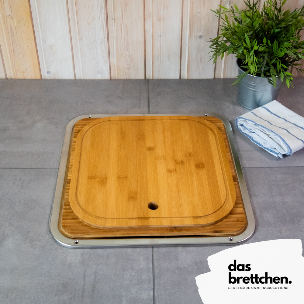 Spülabdeckung mit Schneidebrettfunktion für Wohnmobile (Dekor Bambus) / Das Brettchen