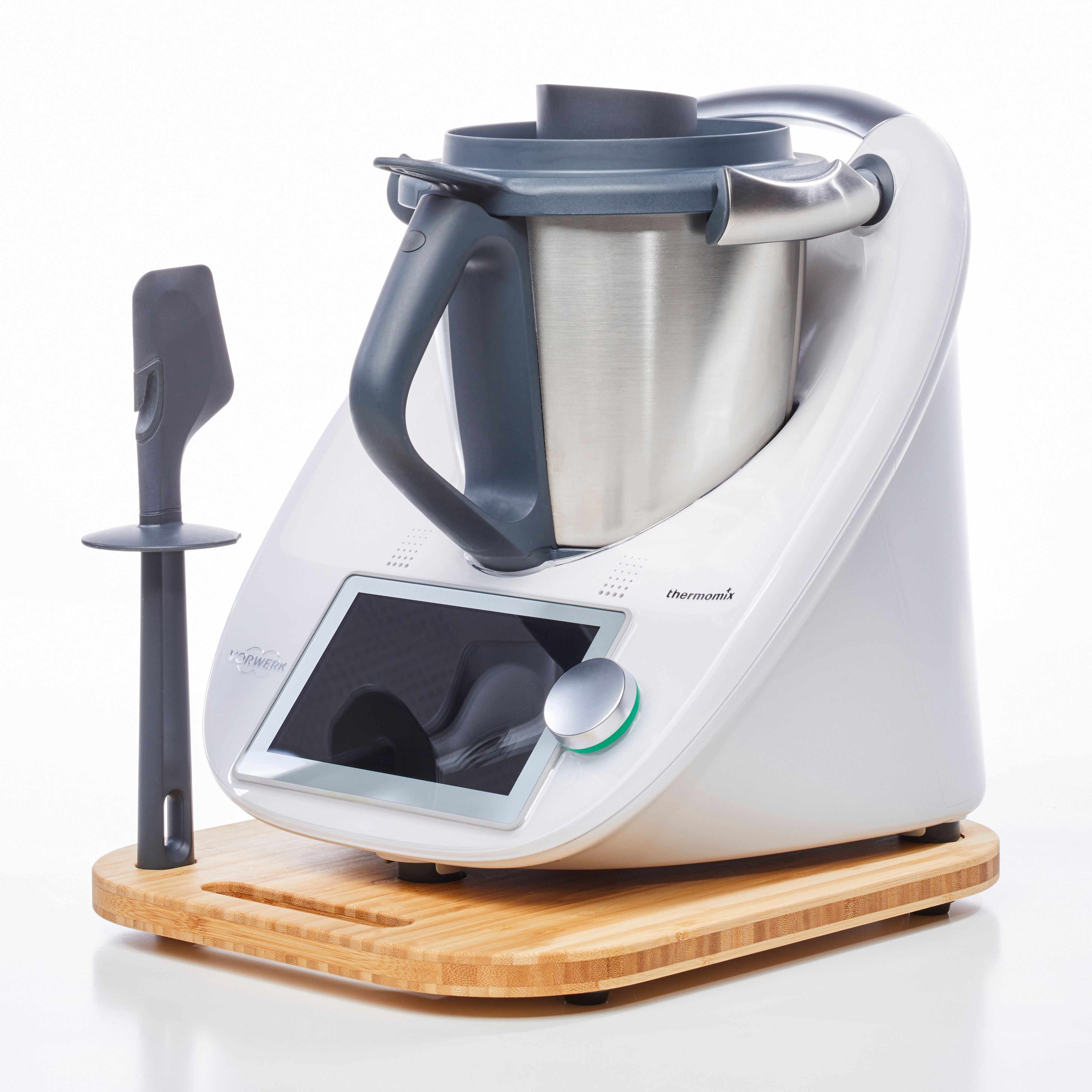 Gleitbrett für den Thermomix TM31, TM5 und TM6 aus nachhaltigem Bambus. Ideal für sicheres und einfaches Verschieben des Thermomix auf der Arbeitsplatte.