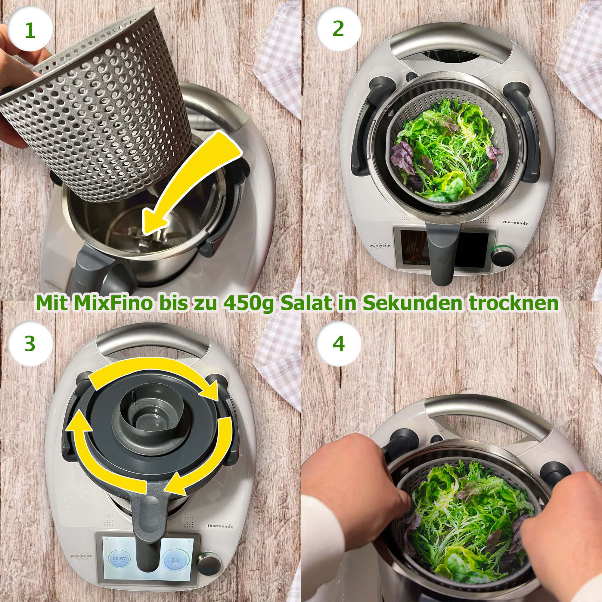 MixFino® | Salatschleuder-Aufsatz für den Thermomix TM6, TM5