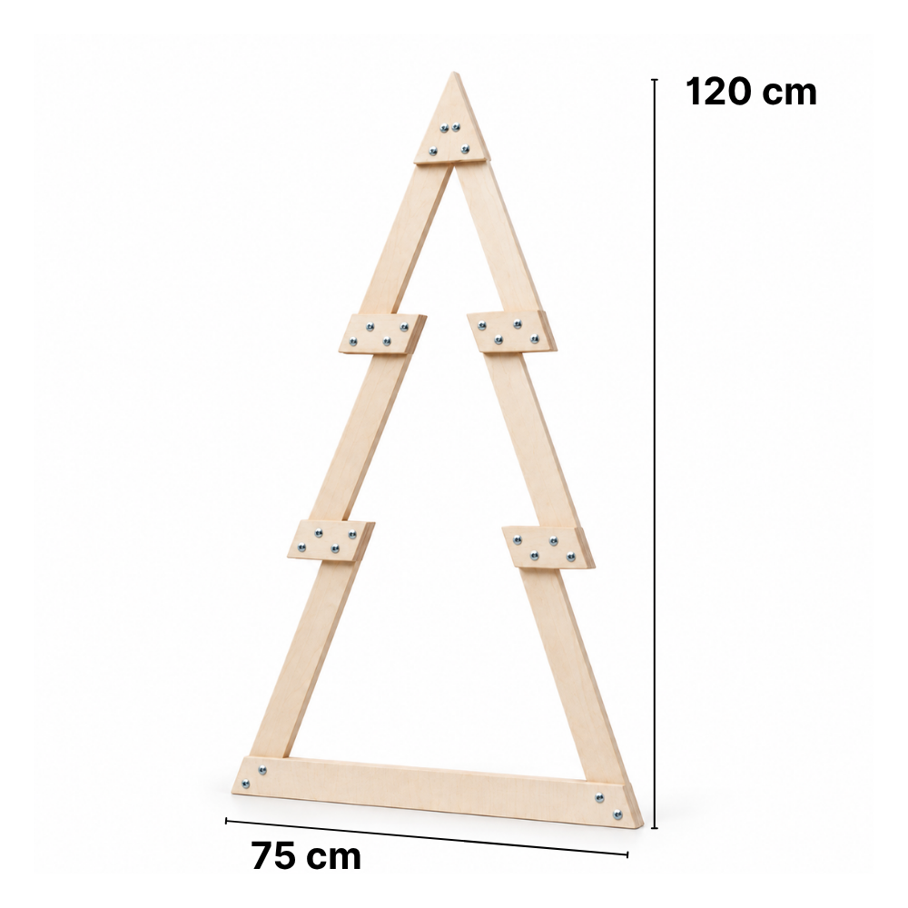 Weihnachtsdeko Set aus Holz, Stern und Tannenbaum für Lichterkette, Bausatz für Garten und Terrasse