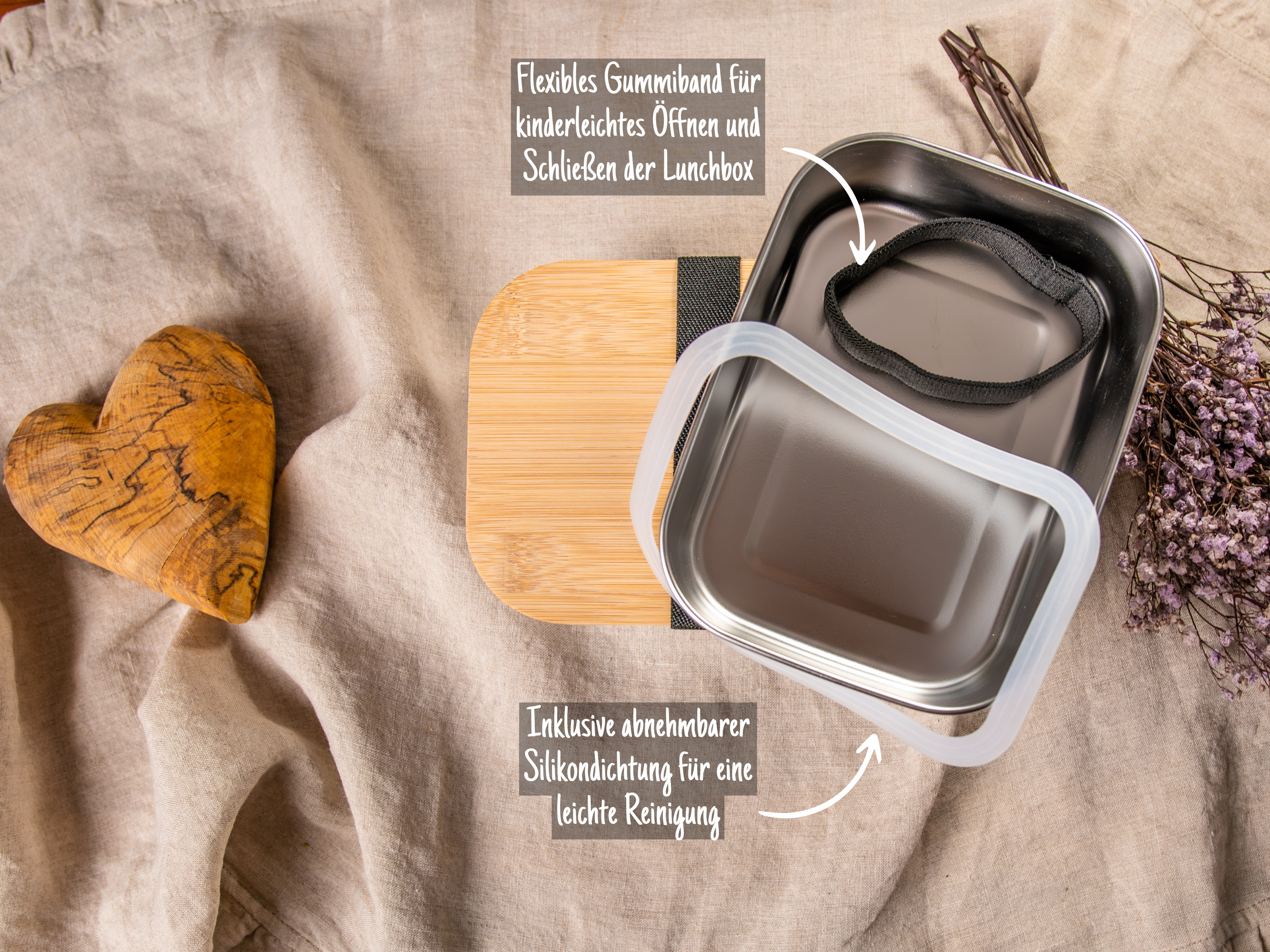 Brotdose "Knabberkiste" personalisiert, Lunchbox aus Edelstahl
