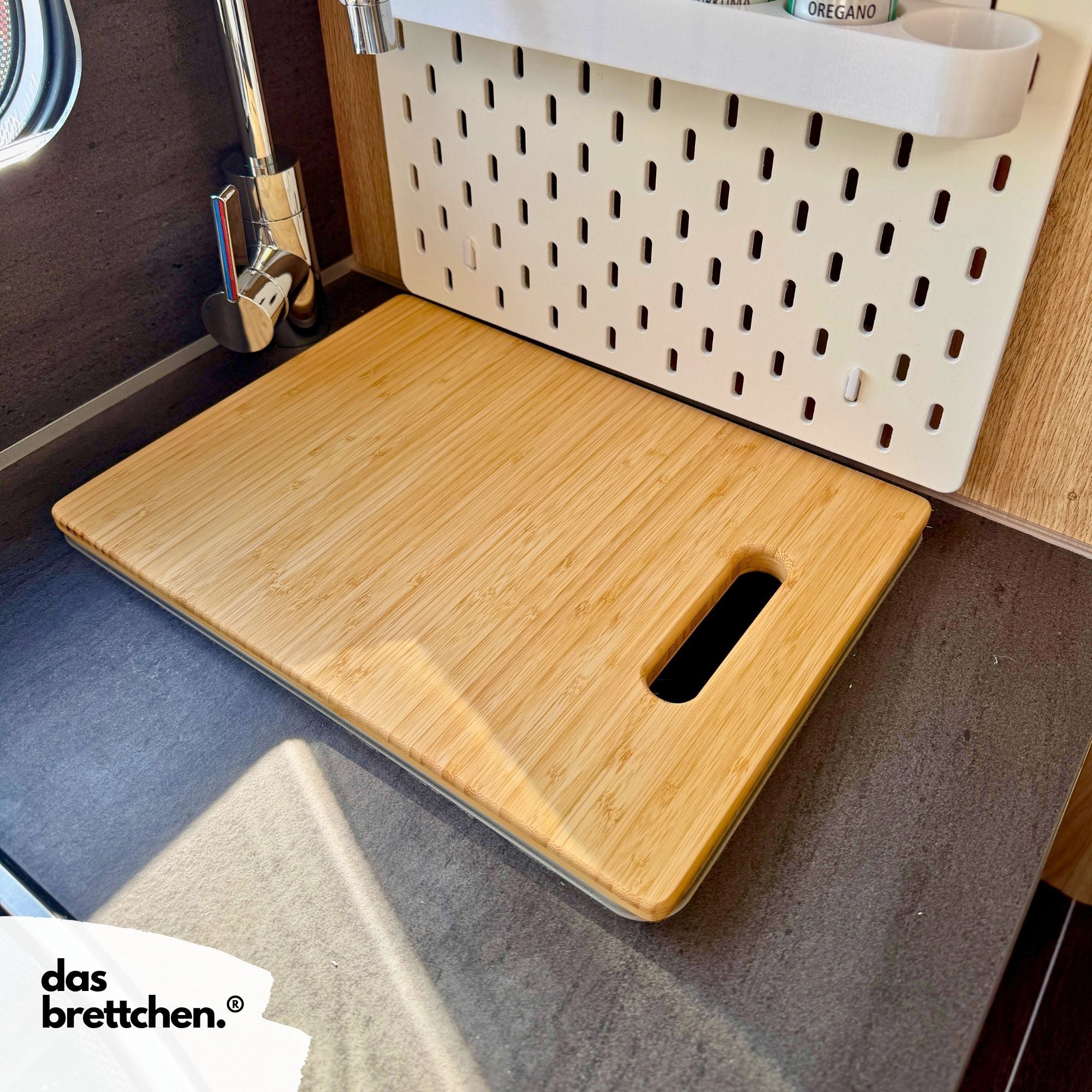 Spülenabdeckung passend für Knaus Modelle (rechteckig), Spülabdeckung mit Schneidebrettfunktion, Knaus Sky TI etc. 