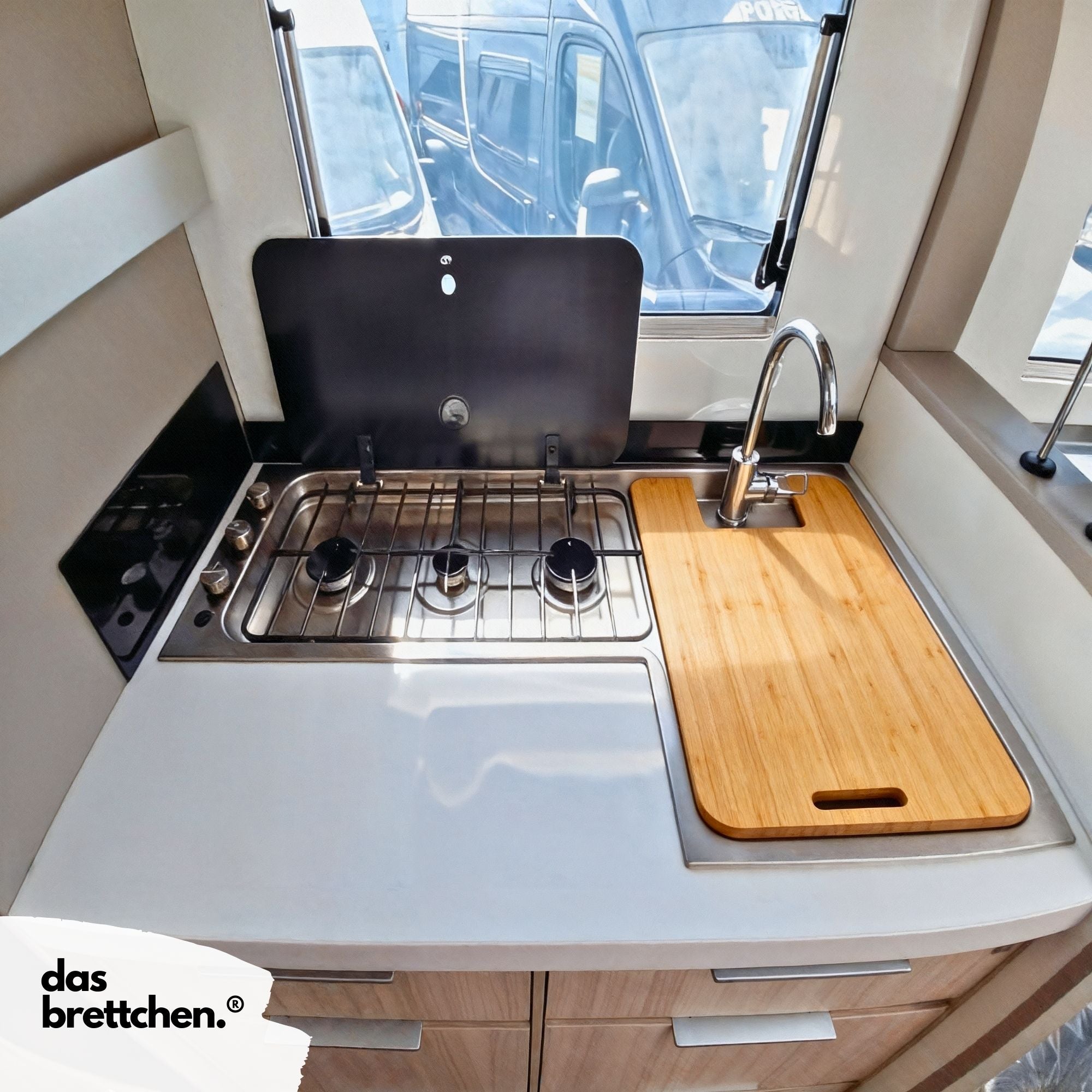Spülenabdeckung mit Schneidebrett für Sunliving Wohnmobile / das-brettchen.de