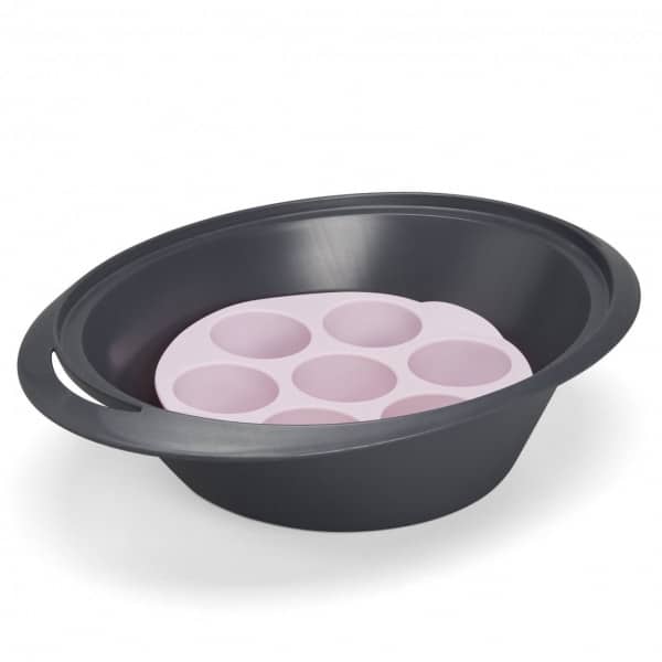 Silikon-Muffinform (rosa) für Varoma und Dampfgaraufsatz Thermomix & Monsieur Cuisine
