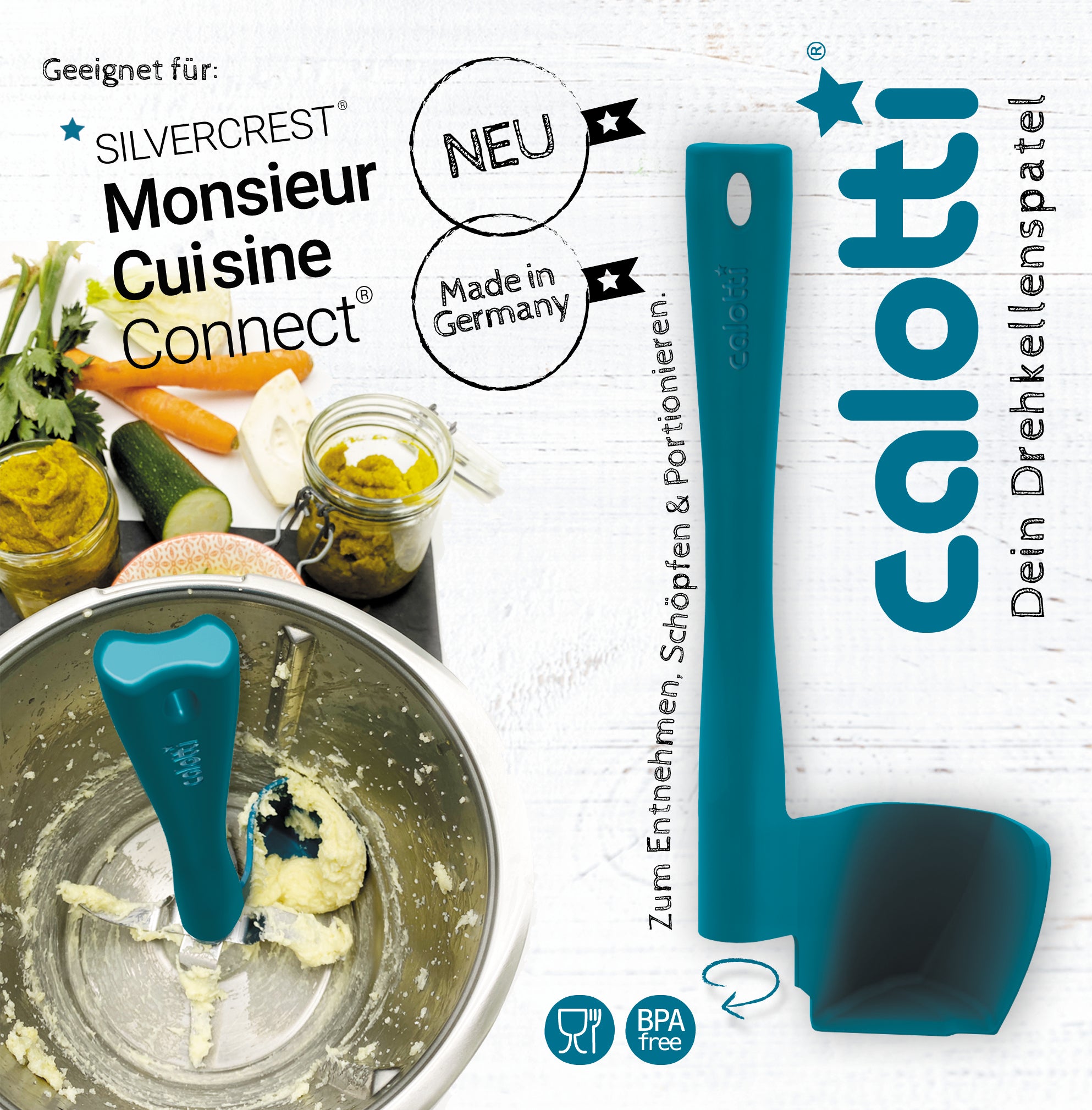 Calotti® Drehkellenspatel für Monsieur Cuisine Connect, Trend, Smart